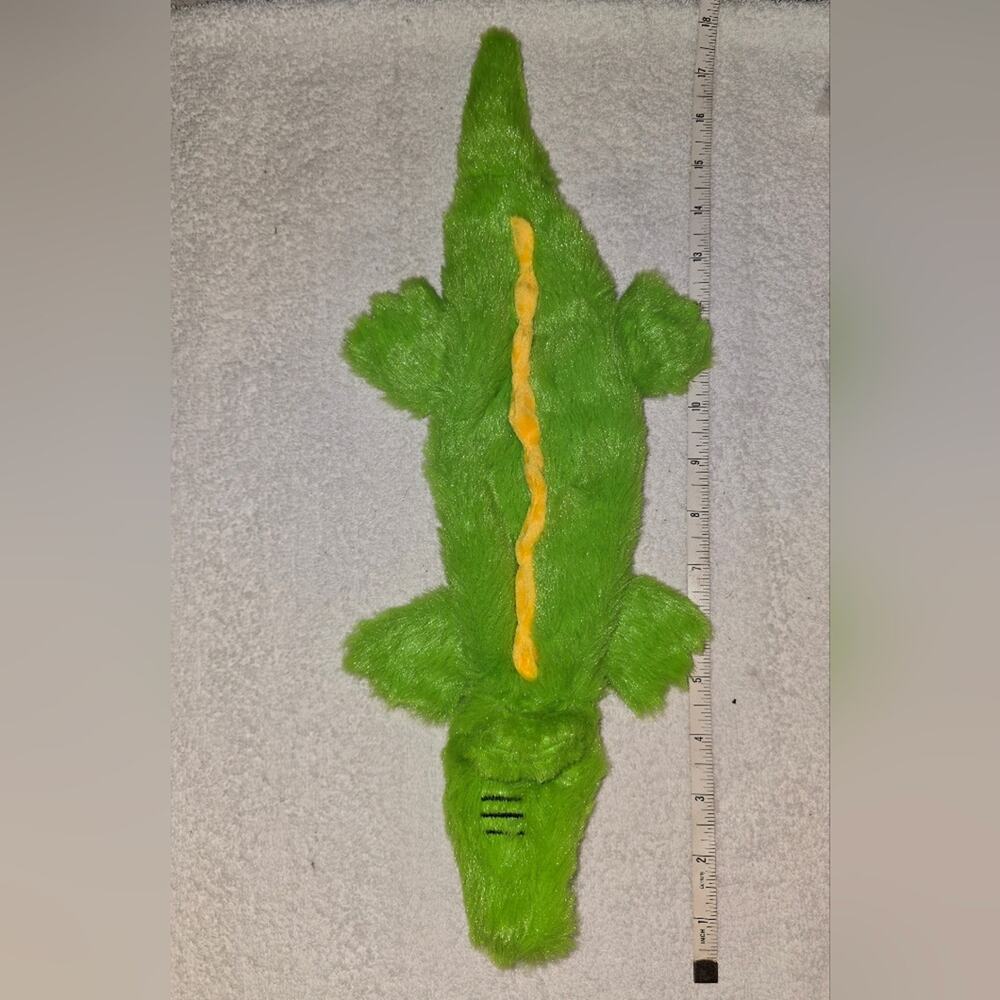 Vibrant Lime Green Reptile with Yellow Stripe Pet toy
